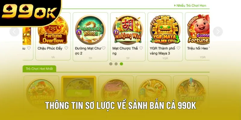 Thông tin sơ lược về sảnh bắn cá 99OK